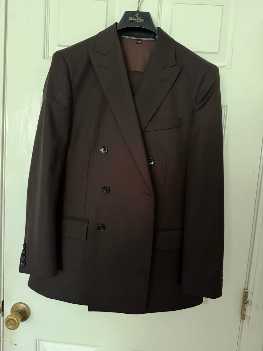J. Crew Ludlow Double-Breasted Houndstooth Suit with Peak Lapel & Pleated Pants